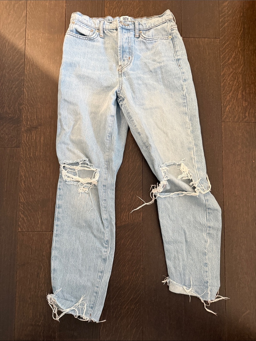 BDG Light Blue Ripped Straight Slim Jeans